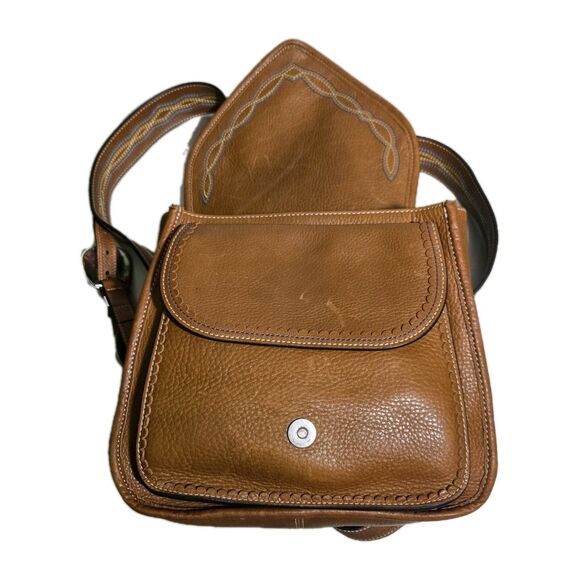 Will Leather Goods Lubbock Backpack Tan Leather Western Silver Buckle Embroidery main image 3